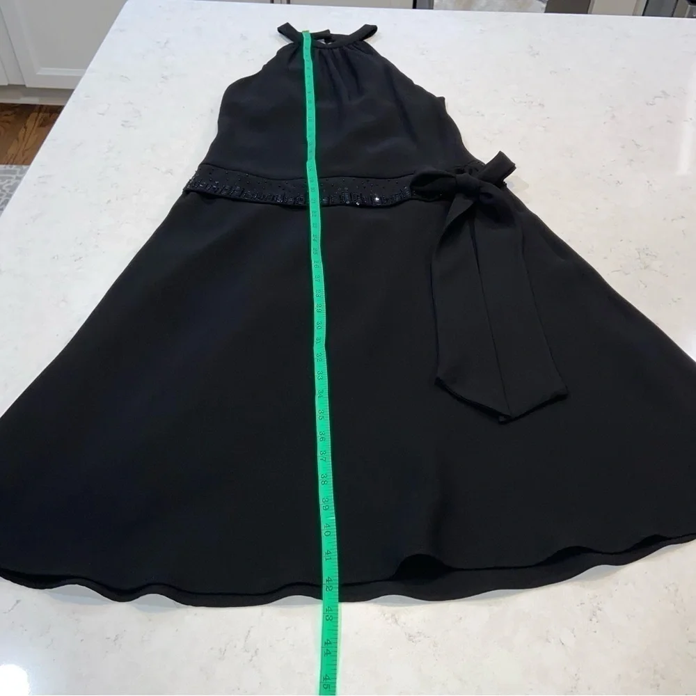 Jones New York Black Dress with beaded waist that ties Size 4
